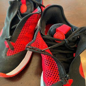 PG4 Basketball Shoes - Black with red colorway - mens 9.5 - tie w/ zip overlay